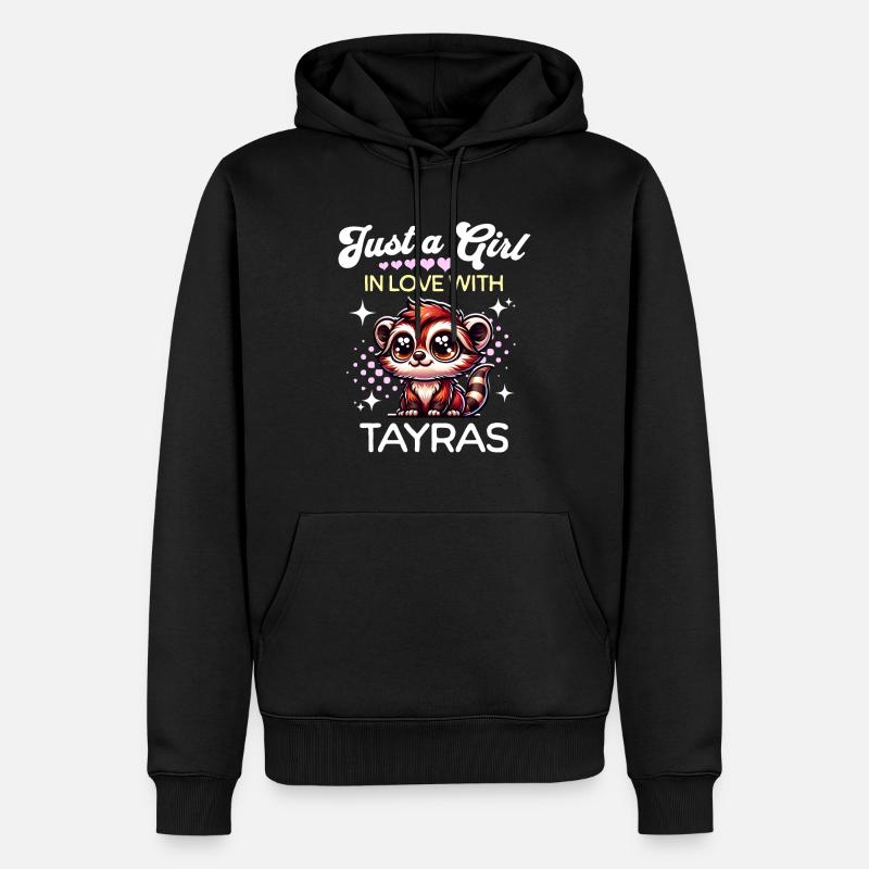 Marder Mädchen - Männer Premium Bio Hoodie - Schwarz
