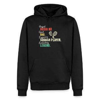 Squashspieler Papa - Männer Premium Bio Hoodie - Schwarz - Vorne - Nico (187cm)