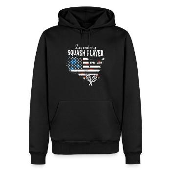 Squashspieler - Männer Premium Bio Hoodie - Schwarz - Vorne - Nico (187cm)
