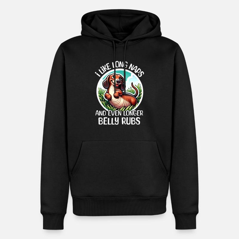 Dackel Sprüche - Männer Premium Bio Hoodie - Schwarz