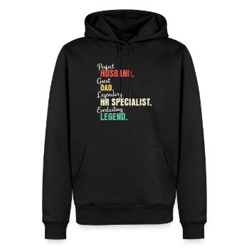 HR Spezialist Papa - Männer Premium Bio Hoodie - Schwarz - Vorne - Nico (187cm)