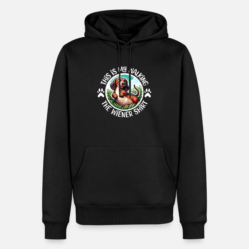 Dackel Gassi Gehen - Männer Premium Bio Hoodie - Schwarz