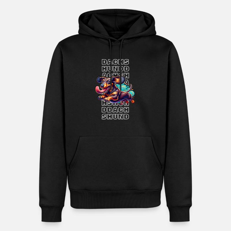 Teckel - Sweat à capuche Premium bio Homme - noir