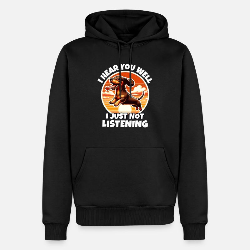 Dackel Sprüche - Männer Premium Bio Hoodie - Schwarz