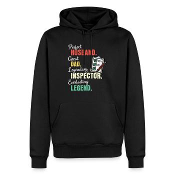 Inspector Dad - Men’s Premium Organic Hoodie - black - Front - Nico (187cm)