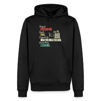 Papa mathématicien - Sweat à capuche Premium bio Homme - noir - Devant - Nico (187cm)