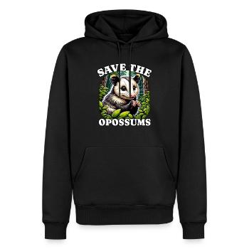 Sauver Opossum - Sweat à capuche Premium bio Homme - noir - Devant - Nico (187cm)