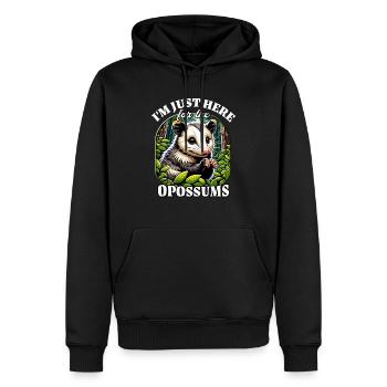 Lustige Opossum Sprüche - Männer Premium Bio Hoodie - Schwarz - Vorne - Nico (187cm)