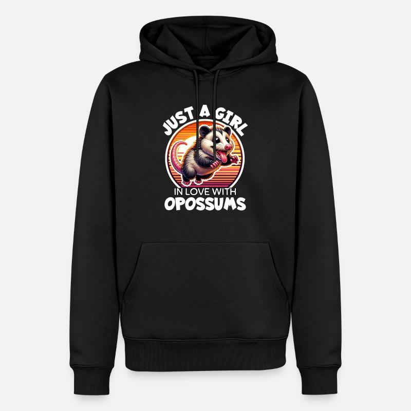 Une fille aime l’opossum - Sweat à capuche Premium bio Homme - noir