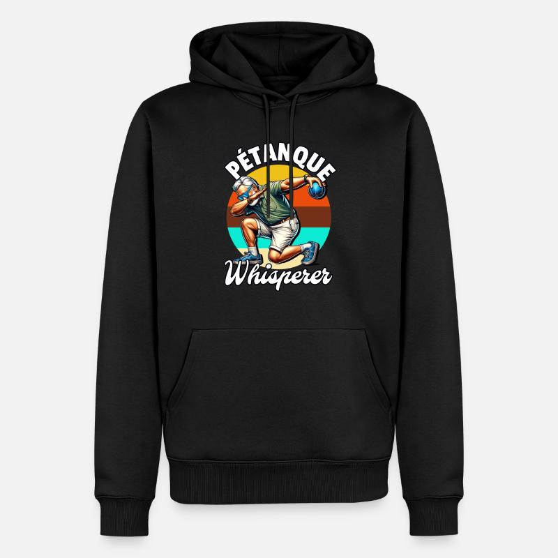 Chuchoteur de pétanque - Sweat à capuche Premium bio Homme - noir