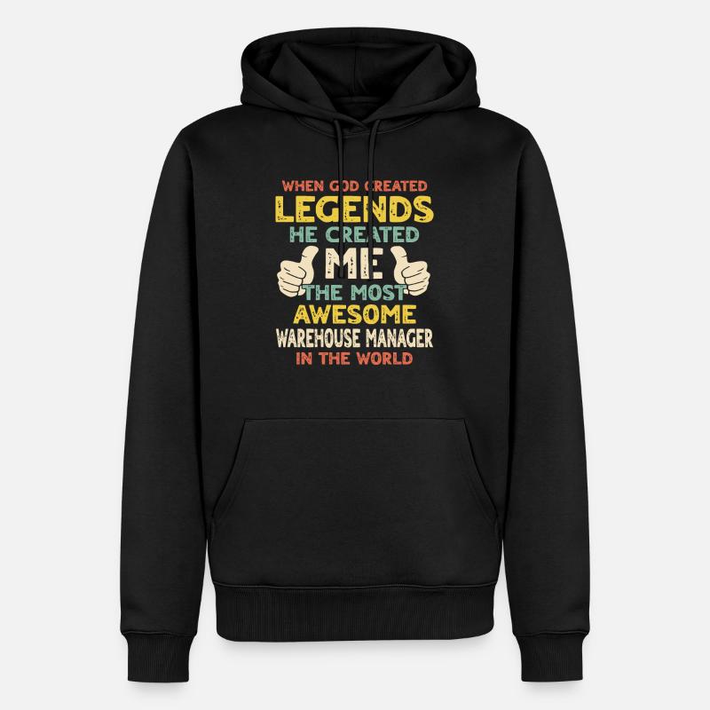 Responsable d’entrepôt - Sweat à capuche Premium bio Homme - noir