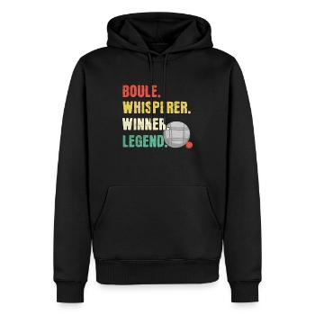 Boule Flüsterer Boule Legende - Männer Premium Bio Hoodie - Schwarz - Vorne - Nico (187cm)