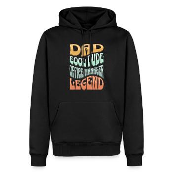 Dad Office Manager - Men’s Premium Organic Hoodie - black - Front - Nico (187cm)