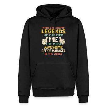 Büro Manager - Männer Premium Bio Hoodie - Schwarz - Vorne - Nico (187cm)