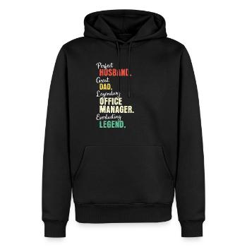 Büro Manager Papa - Männer Premium Bio Hoodie - Schwarz - Vorne - Nico (187cm)
