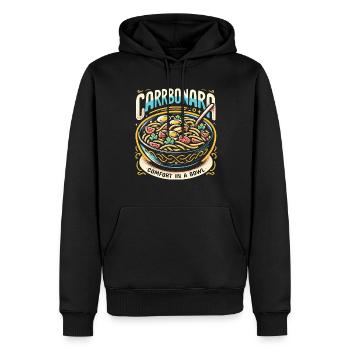 Nouilles carbonara Pâtes Nouilles Cuisine italienne - Sweat à capuche Premium bio Homme - noir - Devant - Nico (187cm)