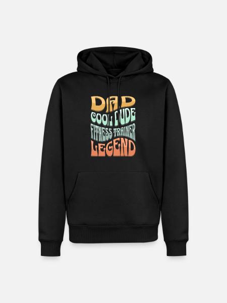 Papa Fitnesstrainer - Männer Premium Bio Hoodie - Schwarz