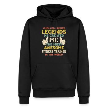 Formateur - Sweat à capuche Premium bio Homme - noir - Devant - Nico (187cm)