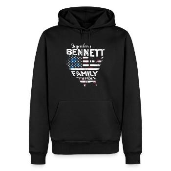 Familie Bennett US - Männer Premium Bio Hoodie - Schwarz - Vorne - Nico (187cm)