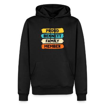Stolzer Bennett - Männer Premium Bio Hoodie - Schwarz - Vorne - Nico (187cm)