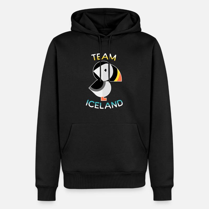 Équipe Puffins Islande - Sweat à capuche Premium bio Homme - noir