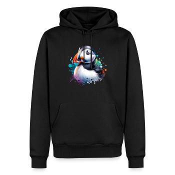 Papageientaucher - Männer Premium Bio Hoodie - Schwarz - Vorne - Nico (187cm)