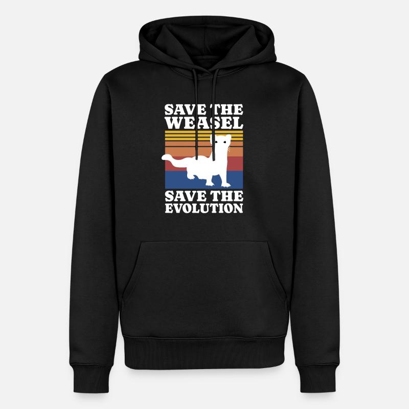Save Weasel - Männer Premium Bio Hoodie - Schwarz