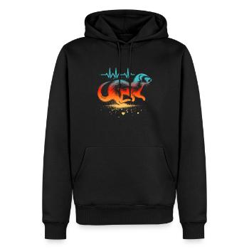 Wiesel Cardio - Männer Premium Bio Hoodie - Schwarz - Vorne - Nico (187cm)
