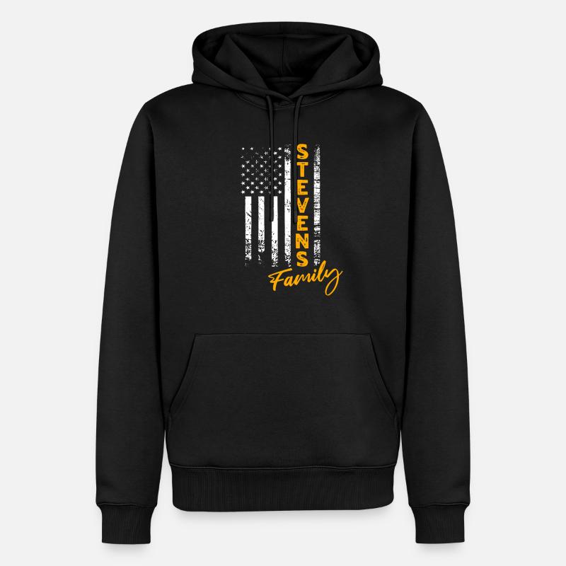 Stevens, États-Unis - Sweat à capuche Premium bio Homme - noir