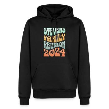 Réunion de la famille Stevens 2024 - Sweat à capuche Premium bio Homme - noir - Devant - Nico (187cm)
