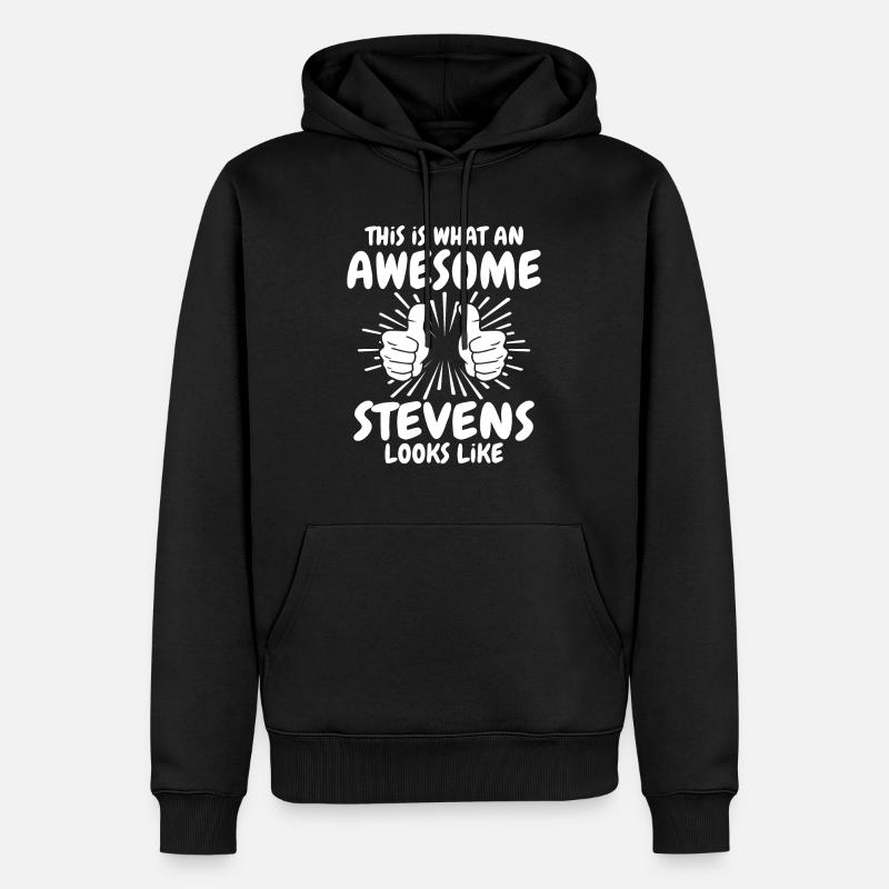 Stevens - Sweat à capuche Premium bio Homme - noir