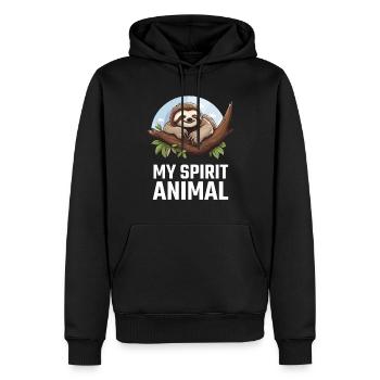 Sloth Faultier Faul Entspannt Sonnenbrille - Männer Premium Bio Hoodie - Schwarz - Vorne - Nico (187cm)