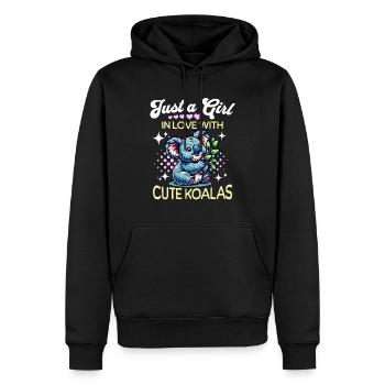 Koala Girl - Sweat à capuche Premium bio Homme - noir - Devant - Nico (187cm)