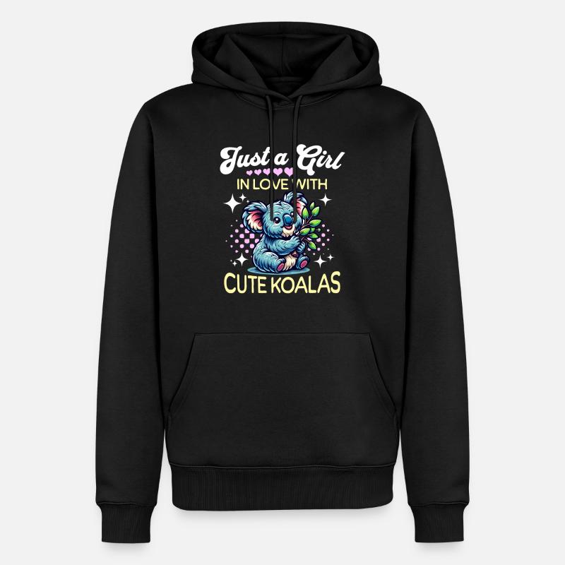 Koala Mädchen - Männer Premium Bio Hoodie - Schwarz