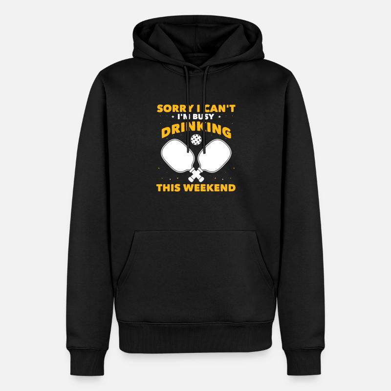 Week-end de pickleball amusant - Sweat à capuche Premium bio Homme - noir