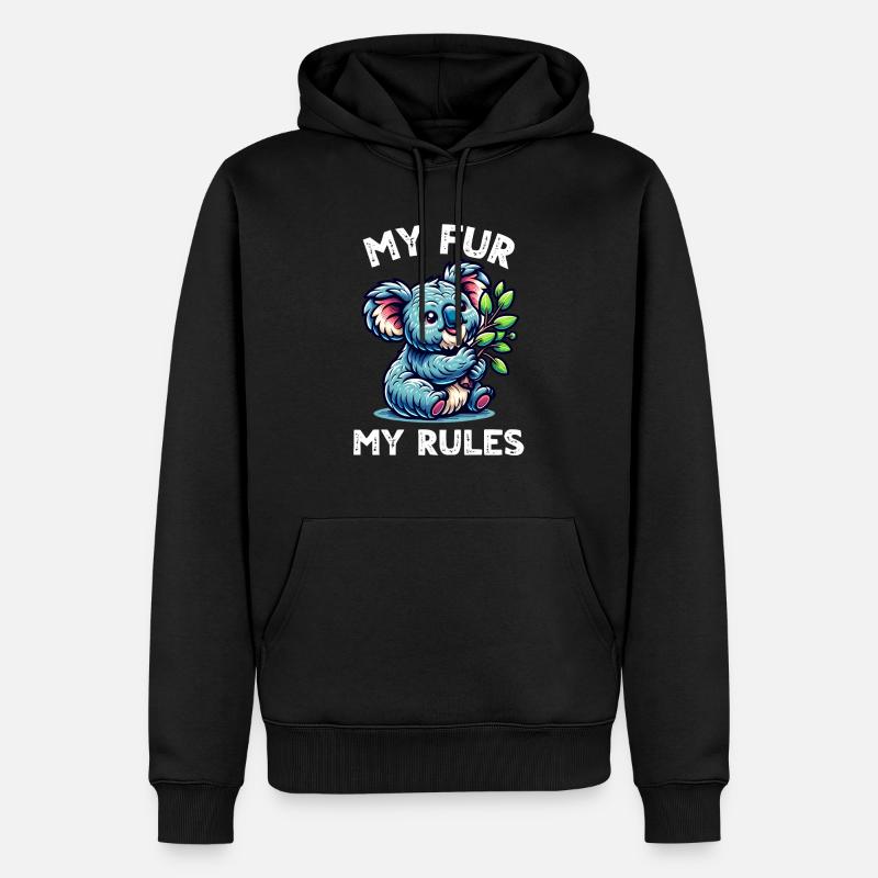 Lustige Koala Sprüche - Männer Premium Bio Hoodie - Schwarz