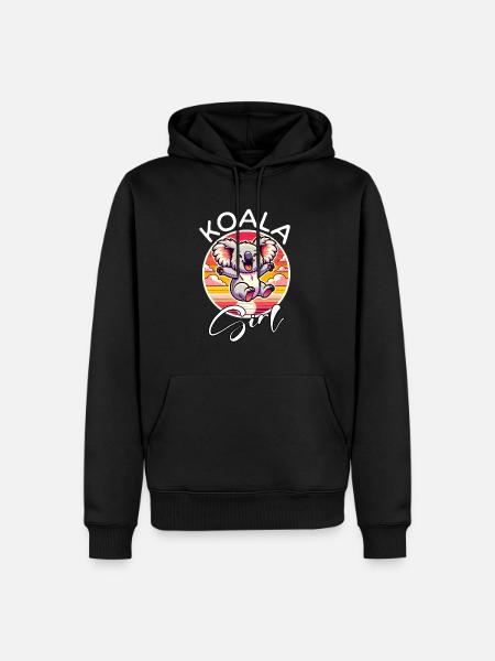 Koala Girl - Männer Premium Bio Hoodie - Schwarz