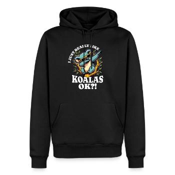 J’adore le dicton Koala - Sweat à capuche Premium bio Homme - noir - Devant - Nico (187cm)