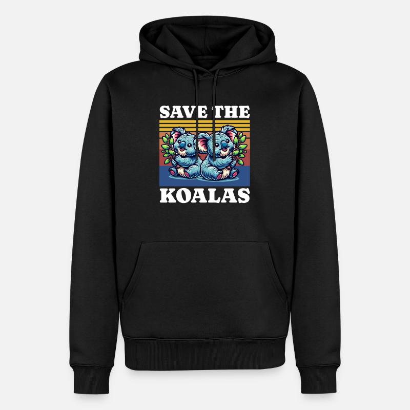 Save Koala - Männer Premium Bio Hoodie - Schwarz