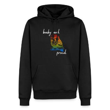 Drôles de perruches solaires - Sweat à capuche Premium bio Homme - noir - Devant - Nico (187cm)