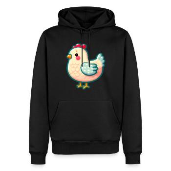 Huhn - Henne - Küken - Männer Premium Bio Hoodie - Schwarz - Vorne - Nico (187cm)