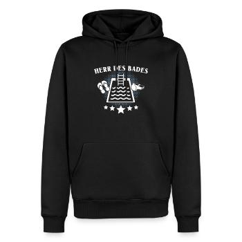 Bademeister - Männer Premium Bio Hoodie - Schwarz - Vorne - Nico (187cm)
