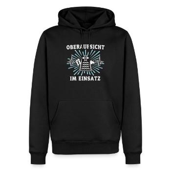 Schwimmmeister EKG - Männer Premium Bio Hoodie - Schwarz - Vorne - Nico (187cm)