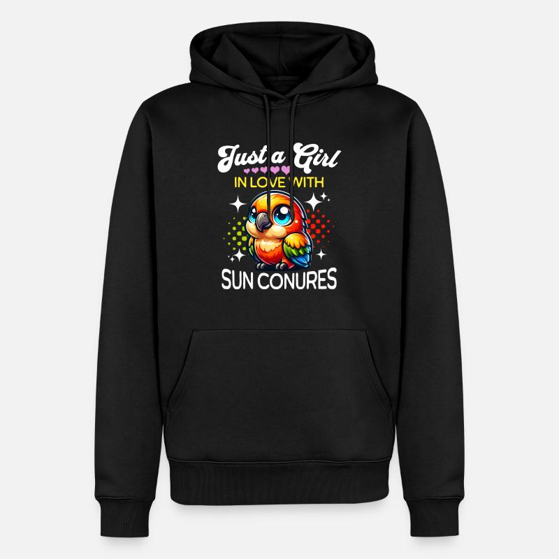 Fille perruche soleil - Sweat à capuche Premium bio Homme - noir