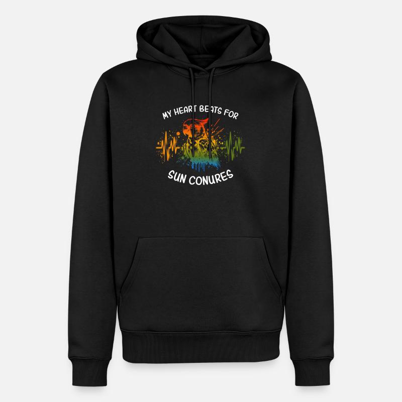 ECG Perruche Soleil Heartline - Sweat à capuche Premium bio Homme - noir