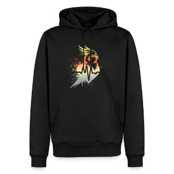 Nymphensittich Cardio - Männer Premium Bio Hoodie - Schwarz - Vorne - Nico (187cm)