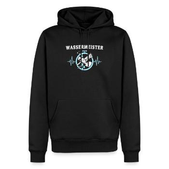 Maître de l’eau - Sweat à capuche Premium bio Homme - noir - Devant - Nico (187cm)