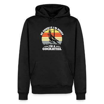 Lustige Nymphensittich Sprüche - Männer Premium Bio Hoodie - Schwarz - Vorne - Nico (187cm)