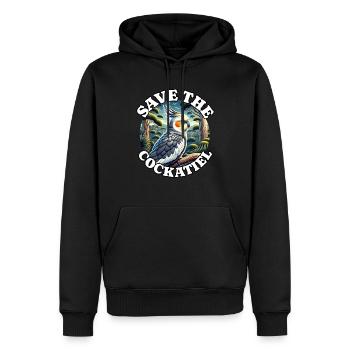 Save Cockatiel - Men’s Premium Organic Hoodie - black - Front - Nico (187cm)