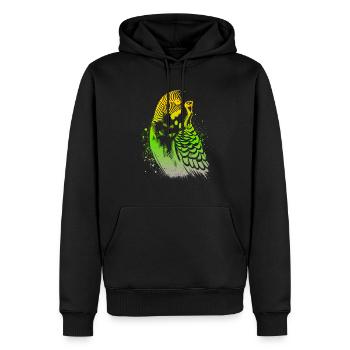 Perruche ondulée - Sweat à capuche Premium bio Homme - noir - Devant - Nico (187cm)